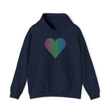 Polysexual Heart Lines Hoodie: Pride Gradient Sweater