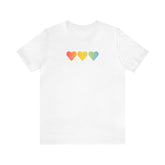 Pansexual Flag Hearts T-Shirt: Pride LGBTQ+ Gradient Design