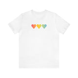 Pansexual Flag Hearts T-Shirt: Pride LGBTQ+ Gradient Design