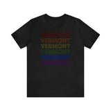 Vermont LGBTQ+ Pride Flag, Faded Black T-Shirt