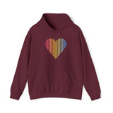 Pansexual Heart Lines Hoodie: Pride Gradient Sweater