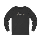 Pangender Love Script Long Sleeve T-Shirt: Subtly Elegant Pride Tee