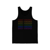 West Virginia LGBTQ+ Pride Flag, Faded Black Tank-Top