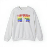 Idaho Pride Flag Sweater: Rainbow LGBTQ+ State Silhouette Distressed Sweatshirt