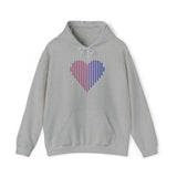 Bisexual Heart Lines Hoodie: Pride Gradient Sweater