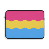 Pansexual Pride Flag Laptop Sleeve: Ripple Print Protective Case