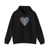 Bigender Heart Lines Hoodie: Pride Gradient Sweater