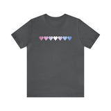 Bigender Flag Hearts T-Shirt: Pride LGBTQ+ Gradient Design