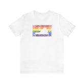 Virginia Pride Flag Tee: Rainbow LGBTQ+ State Silhouette Distressed Shirt