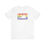 Virginia Pride Flag Tee: Rainbow LGBTQ+ State Silhouette Distressed Shirt