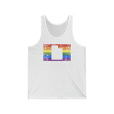 Utah Pride Flag Tank: Rainbow LGBTQ+ State Silhouette Distressed Tank-Top