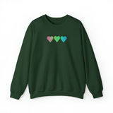 Polysexual Flag Hearts Sweatshirt: Pride LGBTQ+ Gradient Design