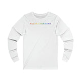 Newfoundland and Labrador Pride Long Sleeve Tee: Flowing Cursive Design with LGBTQ+ Gradient