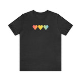 Pansexual Flag Hearts T-Shirt: Pride LGBTQ+ Gradient Design