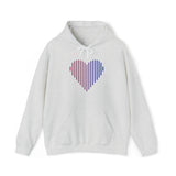 Bisexual Heart Lines Hoodie: Pride Gradient Sweater