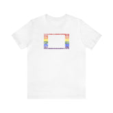 Wyoming Pride Flag Tee: Rainbow LGBTQ+ State Silhouette Distressed Shirt