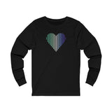 Gay Heart Lines Long Sleeve T-Shirt: Pride Gradient Tee
