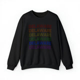 Delaware LGBTQ+ Pride Flag, Faded Black Sweater