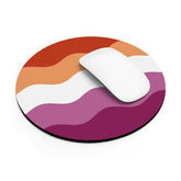 Lesbian Pride Flag Ripple Mousepad: Wavey Design for Desk