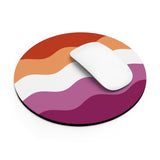 Lesbian Pride Flag Ripple Mousepad: Wavey Design for Desk