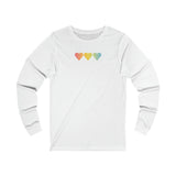Pansexual Flag Hearts Long Sleeve Tee: Pride LGBTQ+ Gradient Design