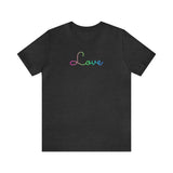 Polysexual Love Script Tee: Subtly Elegant Pride T-Shirt