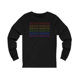 South Dakota LGBTQ+ Pride Flag, Faded Black Long Sleeve Tee