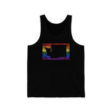 Washington Pride Flag Tank: Rainbow LGBTQ+ State Silhouette Distressed Tank-Top