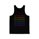 Wyoming LGBTQ+ Pride Flag, Faded Black Tank-Top