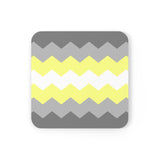 Demigender Flag Coaster Set: 4 Corkwood Wavey Drink Coasters