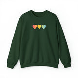 Pansexual Flag Hearts Sweatshirt: Pride LGBTQ+ Gradient Design
