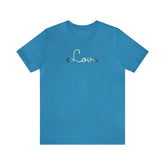 Agender Love Script Tee: Subtly Elegant Pride T-Shirt