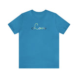 Agender Love Script Tee: Subtly Elegant Pride T-Shirt