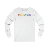 Pennsylvania Long Sleeve Tee: Pride Gradient Design