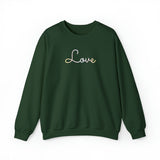 Pangender Love Script Sweatshirt: Subtly Elegant Pride Sweater