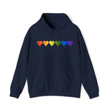 Pride Flag Hearts Hoodie: Pride LGBTQ+ Gradient Design