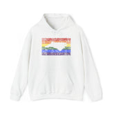 North Carolina Pride Flag Hoodie: Rainbow LGBTQ+ State Silhouette Distressed Hooded Sweatshirt