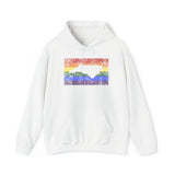 North Carolina Pride Flag Hoodie: Rainbow LGBTQ+ State Silhouette Distressed Hooded Sweatshirt