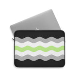Agender Pride Flag Laptop Sleeve: Ripple Print Protective Case