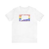 Connecticut Pride Flag Tee: Rainbow LGBTQ+ State Silhouette Distressed Shirt