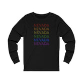 Nevada LGBTQ+ Pride Flag, Faded Black Long Sleeve Tee