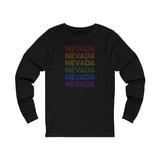 Nevada LGBTQ+ Pride Flag, Faded Black Long Sleeve Tee