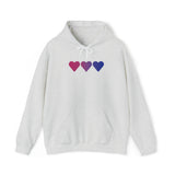 Bisexual Flag Hearts Hoodie: Pride LGBTQ+ Gradient Design
