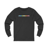 Queer Flag Hearts Long Sleeve Tee: Pride LGBTQ+ Gradient Design