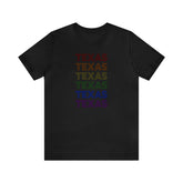 Texas LGBTQ+ Pride Flag, Faded Black T-Shirt