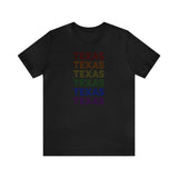 Texas LGBTQ+ Pride Flag, Faded Black T-Shirt