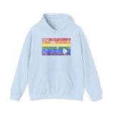 Hawaii Pride Flag Hoodie: Rainbow LGBTQ+ State Silhouette Distressed Hooded Sweatshirt