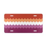 Lesbian Pride Flag Wavey Vanity License Plate: Sharp Design for Cars
