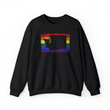 Washington Pride Flag Sweater: Rainbow LGBTQ+ State Silhouette Distressed Sweatshirt