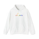 Pride Flag Love Script Hoodie: Subtly Elegant Pride Sweatshirt